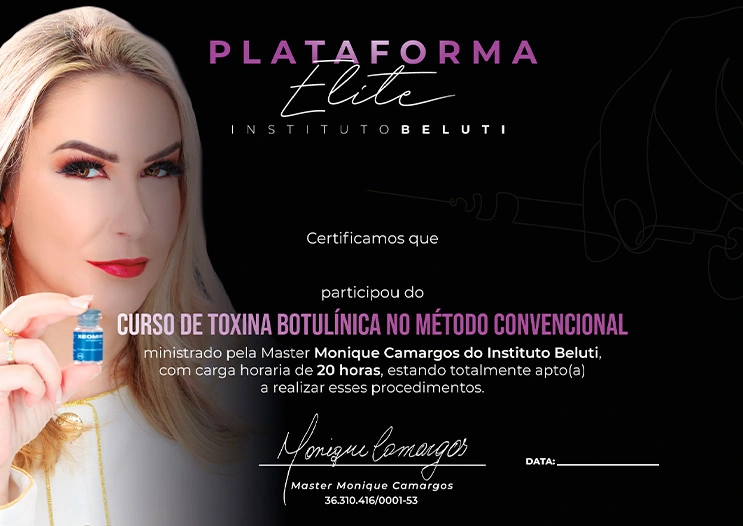 Certificado do curso Botox Express